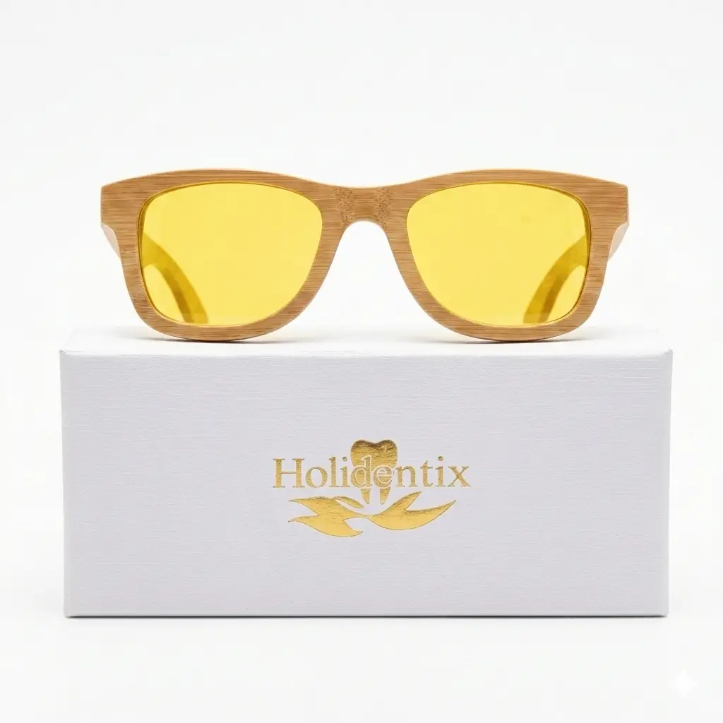 Holidentix ZenVision: Blue Light Blocking Bamboo Wood Glasses – Daytime Focus & Eye Strain Relief