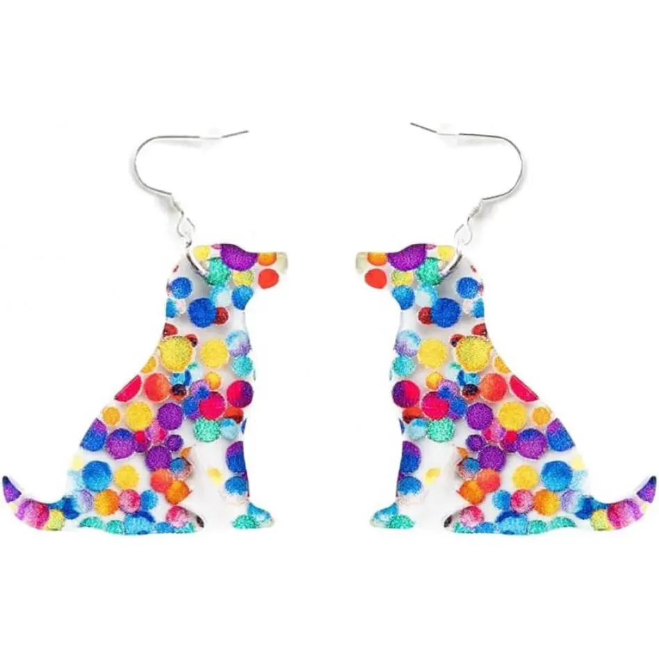 Dog Book Earrings Acrylic Lightweight Bookshelf Animal Rabbit Butterfly Dangle Earrings for Book Lover Bookish Reader Librarian Teacher Gifts