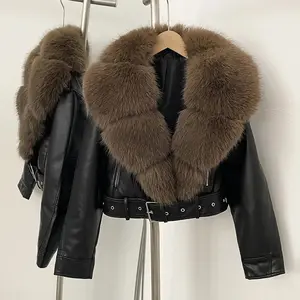 Oversized Faux Fur Leather Jacket