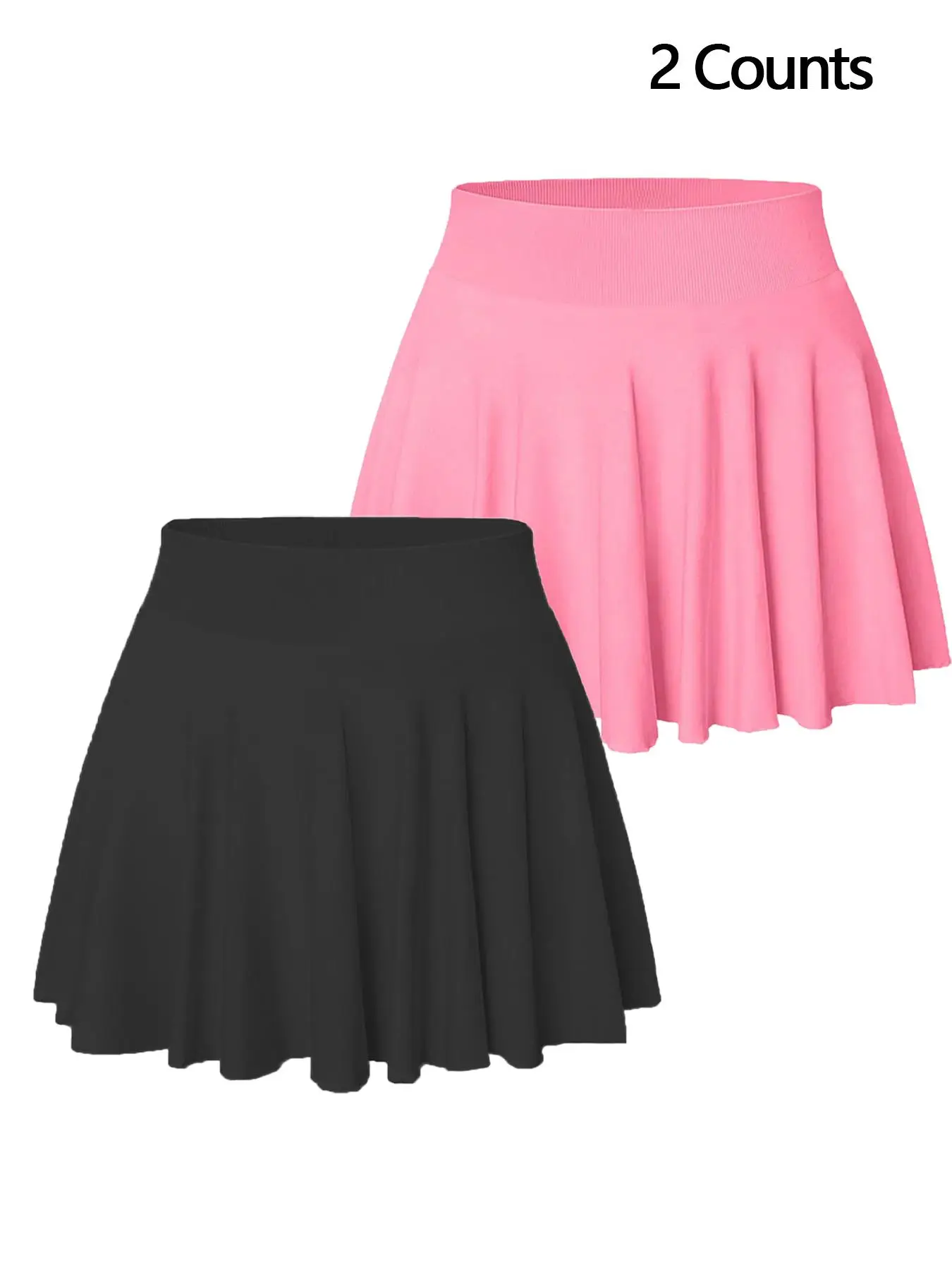 Women's 2 in 1 Pocket Sports Skort, Solid Color High Waist Skort for Daily Outdoor Wear, Ladies Sportswear for All Seasons