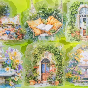 Garden Life Unique Waterfall Theme Sticker, 10pcs/set Waterproof Self Adhesive Decorative Sticker, DIY Decals for Scrapbooking, Journaling, Gift Wrapping, Perfect for Crafting Waterproof Stickers