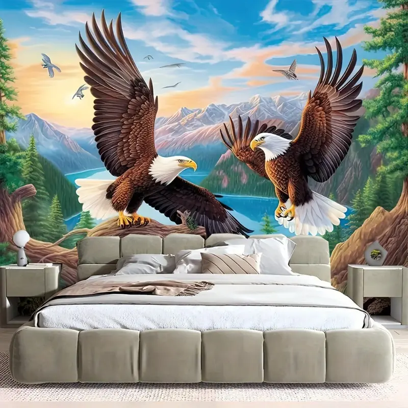 Eagle Pattern Polyester Tapestry - Wall Hanging Decor for Living Room, Bedroom, Office - Home, Room, Party Decoration Wall Hanging Decor for Living Room, Bedroom, Office - Home, Room, Party Decoration