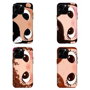 Dreamy INS Glittering Big Eyes Comic Girl Phone Case| Starry Eyes & Y2K Vibe Durable Cover For iPhone 17 16 Pro Max 15 14 13 12 11 for Samsung S21 S22 S23 S24 S25 S26 Phone Case|Tough Phone Case