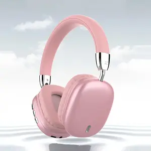 Electronic Wireless Bluetooth Headphones Over-Ear, Deep Bass Hi-Fi Stereo, 8H Playtime, Foldable Lightweight Earphones, IOS/Android/PC Bluetooth Earphones Pink,Suitable for Casual Travel Wear and Use,Wireless Over-Ear Headphones Accessory