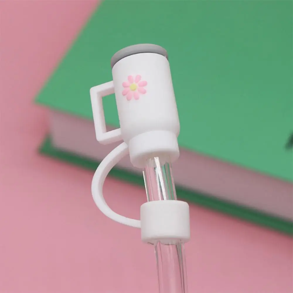 Silicone Reusable Straw Cover Cap, 1 Count Silicone Straw Topper, Mini Drinking Straw Topper, Reusable Dust Proof Straw Tip Covers, Drinkware Accessor