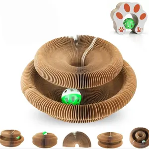 Cat Scratching Toy for Indoor Cats, Accordion Cat Scratch Pad, Paperboard Cat Scratch Ball, Durable Pet Accessory