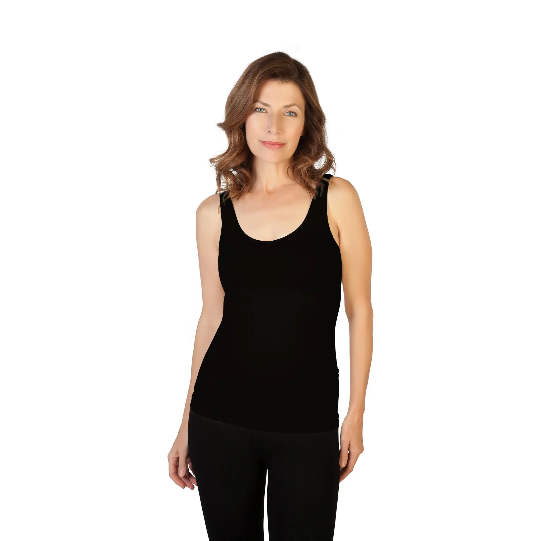 Women's Nylon-Spandex Sleeveless Straps Style Essential Tank Top - 1-Piece Basic Casual Top for Daily Wear