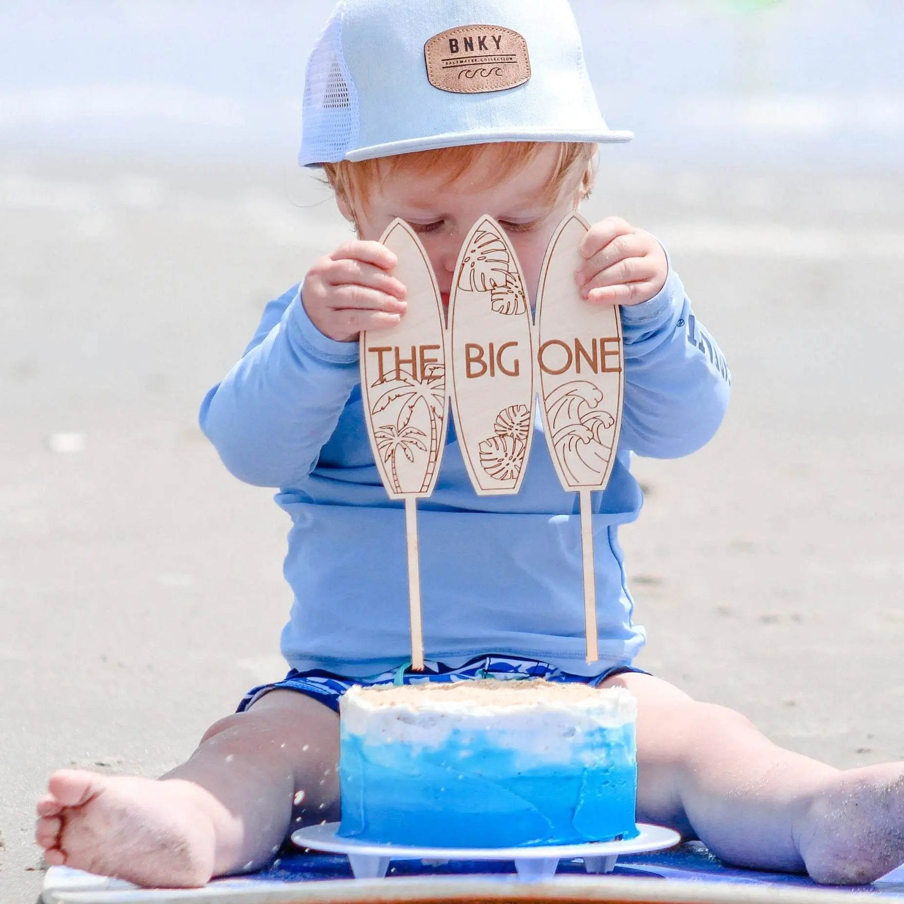 The Big One Surfboard Cake Topper