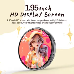 Pixel Digital Badge Pin with Audio - Electronic Smart E-Badge for Video with Sound, Touch Screen HD Photo Display with Large Storage, Perfect Anime Pin for Backpacks