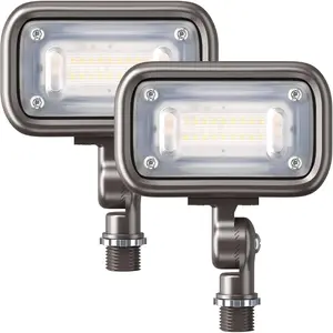 15W Outdoor LED Flood Light 120-277V Knuckle Mount 4000k Outdoor   Landscape Lighting for Courtyards Gardens Flagpoles UL Listed 2 Pack