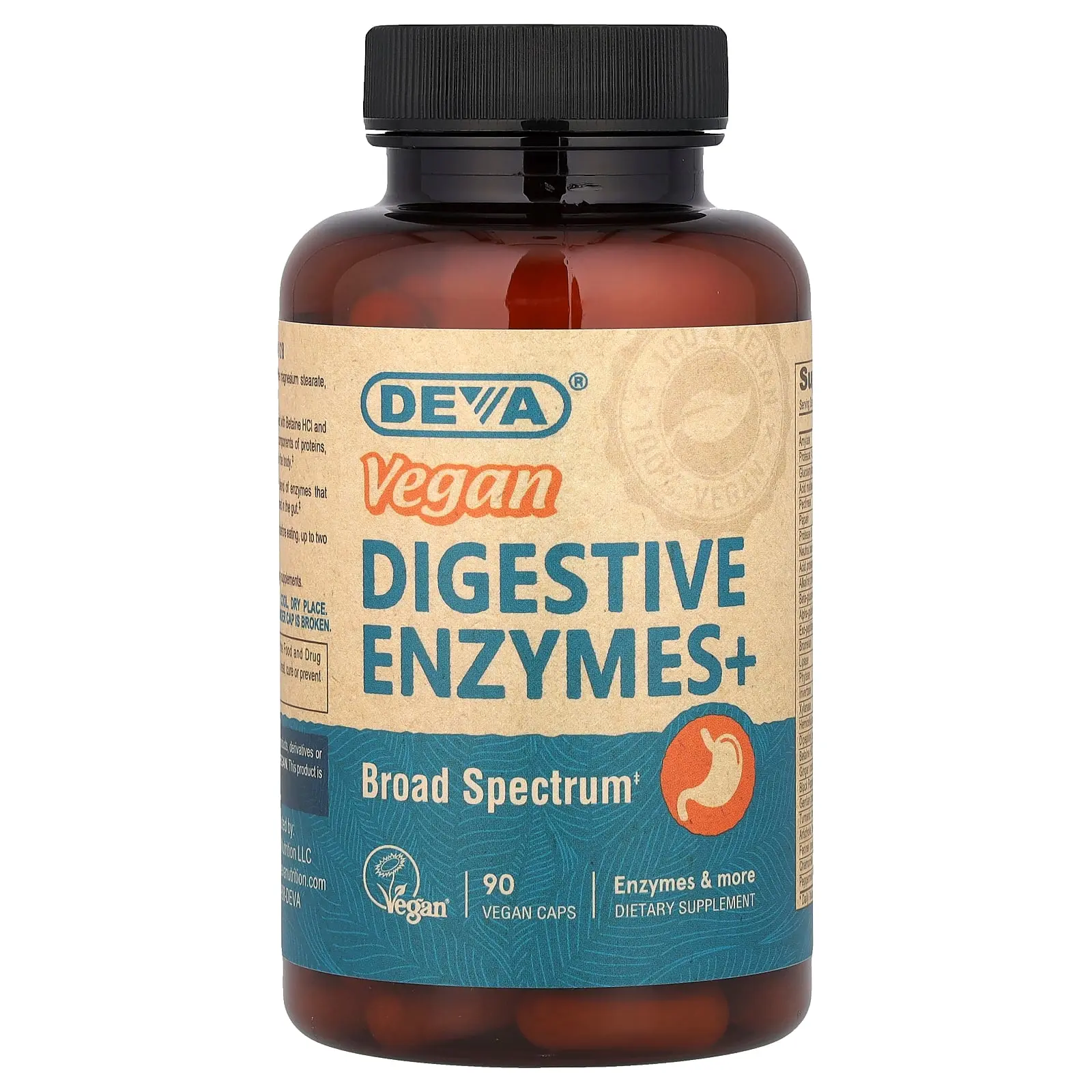 Deva Vegan Digestive Enzymes+, 90 Vegan Caps