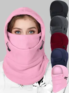 Unisex Windproof Hat Mask Scarf Set, Fitted Warm Headwear for Winter Outdoor Cycling Skiing, Soft Plush Sports Accessory