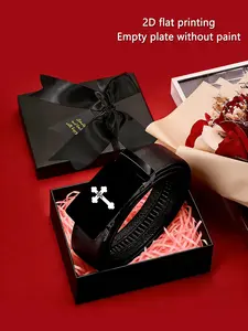 Men's Adjustable Sliding Belt Gift Box Set, Classic Religious Symbol Art Design, Business Casual Automatic Buckle Waistband