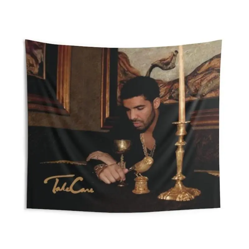 Drake Take Care Wall Tapestries Flags Unique Gift Cotton Decorative Linen Printed Pattern Single-Sided Polyester Material Lightweight Indoor Outdoor Decoration