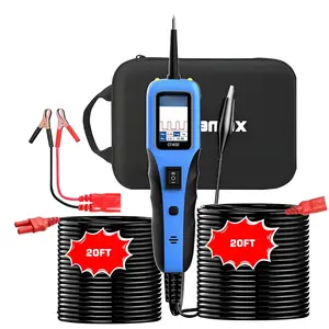 Automotive Power Circuit Probe Tester Kit 12-24V with 40FT 18AWG Wires, 20FT Cord, 3 Testers, 160x128 Display, 3-Minute Diagnostics, Short&Open Finder, Reverse Protection, Diode Testing, Beeper for Technicians and Enthusiasts