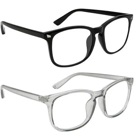 Square Bluelight Glasses - Transparent Plastic Frame, Lightweight Anti-Eyestrain Fashion Eyeglasses for Female Office/Gaming Use (Sports & Outdoor Accessory)
