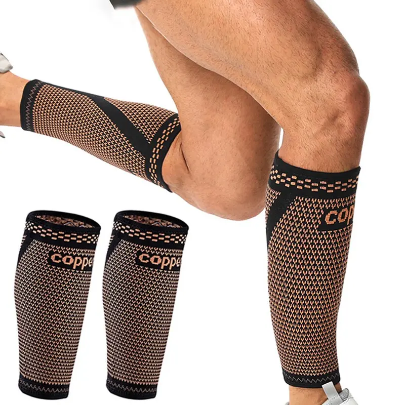 2 Pack Men's and Women's Calf Compression Sleeves with Breathable and Non-Slip Design, Perfect for Running and Athletic Activities
