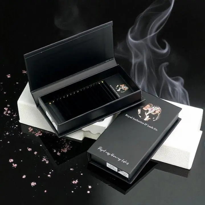 Easy Fan Volume Lash Extensions, Professional Self-Fanning Lash Trays, Matte Black C & D Curl, 0.05/0.07mm Diameter, Mixed Length Tray, C Curl Lashes