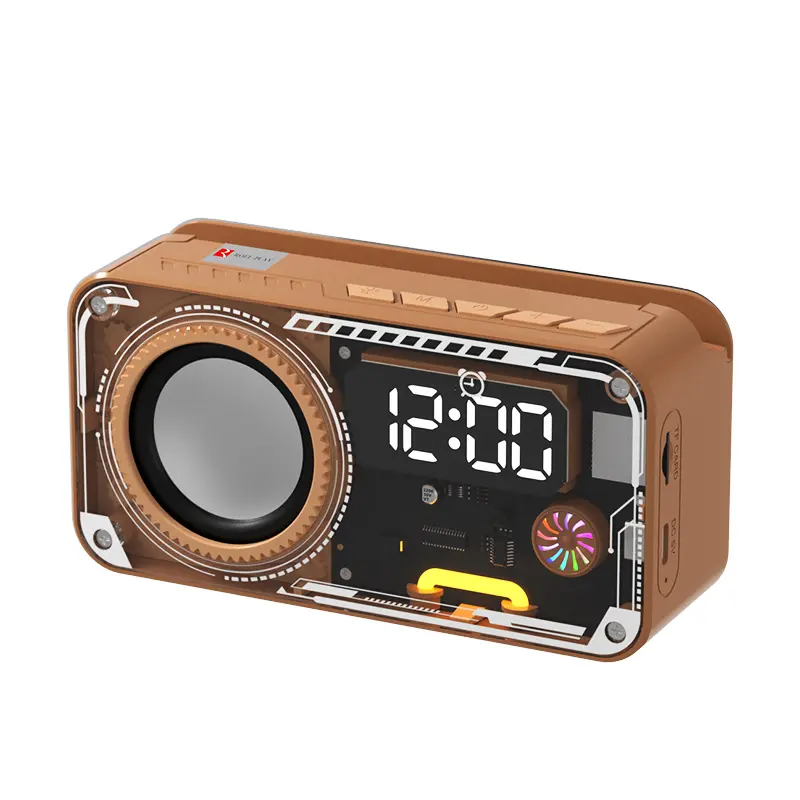 Wireless Bluetooth speaker and mobile phone stand [24-hour model] - RGB LED night light, Y2K style room decoration and gaming table equipment - Portable stereo audio system, long battery life, suitable for parties, dormitories, etc., as a gift
