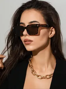 Unisex Vintage Tortoiseshell Pattern Sunglasses, Trendy Casual Sunglasses for Everyday Use, Fashion Accessories for Outdoor Activities