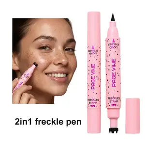 2-in-1 Freckle Pen & Liquid Eyeliner – Waterproof Smudge Proof Freckle Stamp for Natural Faux Freckles, Black Eyeliner, TikTok Viral Makeup Tool for Beginners