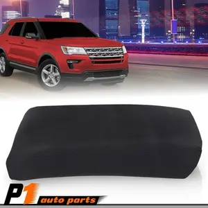 Leather Console Lid Armrest Cover Black Stitch Fit For 2011-2018 Ford Explorer