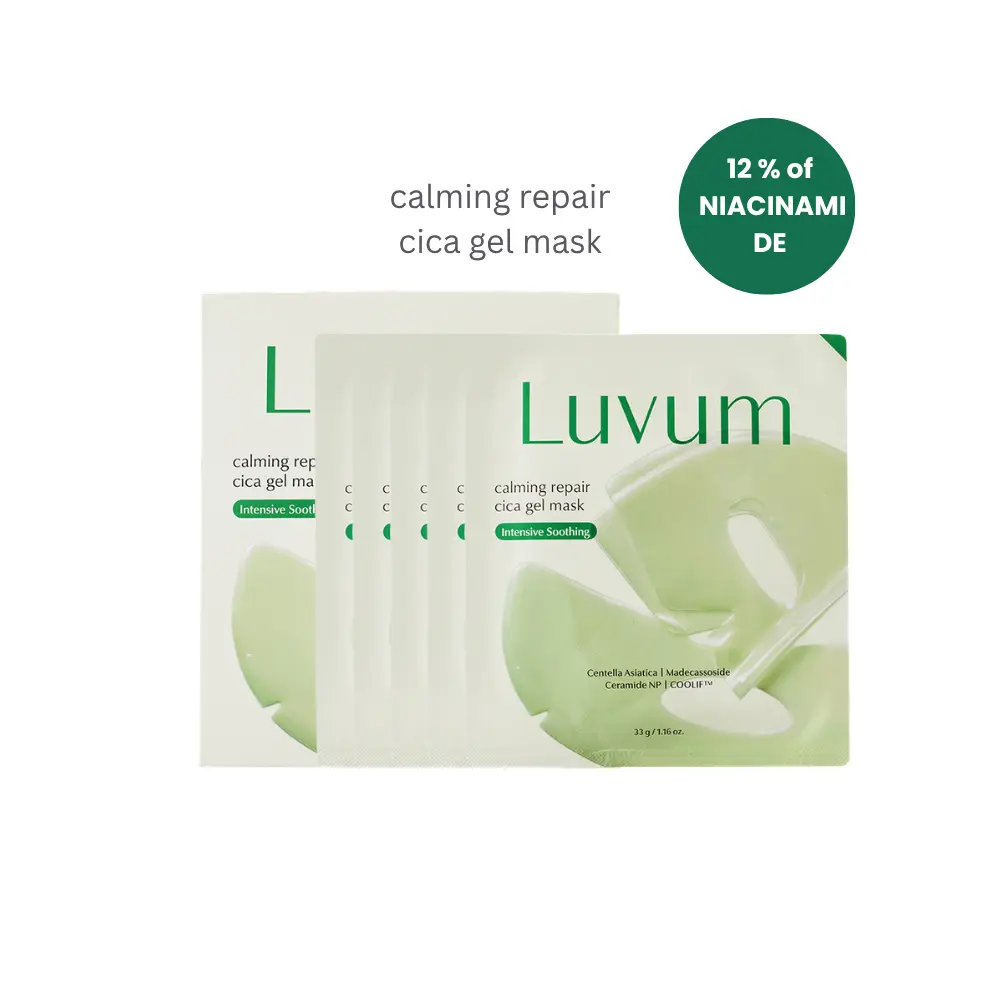 [Luvum Official] Calming Repair Cica Gel Mask, Centella, Overnight Hydrogel Mask, 4+1 Pack