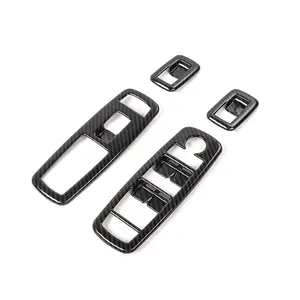 Carbon Fiber Look Custom Window Lift Switch Panel Cover Trim for Dodge Charger 2011+ Durango 2011+ Ram 2010-2017 Car Interior Accessories ABS Polyurethane Gloss 30x20x10 cm - Auto