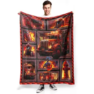 Firefighter Blankets for Men Boys, Firefighter Gifts for Firemen,Retirement Gifts for Firemen, Christmas Thanksgiving Birthday Gifts for Dad Husband Firefighters' Day Gifts 50"x60"