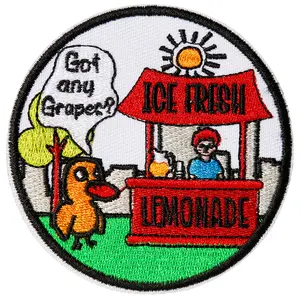 1 Count Got Any Grapes? Patch, Hook and Loop Patch, Funny Embroidered Meme Patches for Backpacks, Vests, Jackets, Jeans, Hats