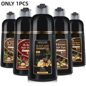 3 in 1  Hair Dye Shampoo,Natural Extracts Gentle Moisturizing Hair Dye Shampoo, Professional Hair Care & Styling Product for Men & Women
