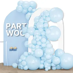 PartyWoo Baby Blue Balloons 155pcs Different Sizes of 18 12 10 5 Inch Light Pastel Sky Aqua Blue Balloon Arch Kit Garland for Graduation Baby Shower Gender Reveal Easter Party Decorations Blue-Q13