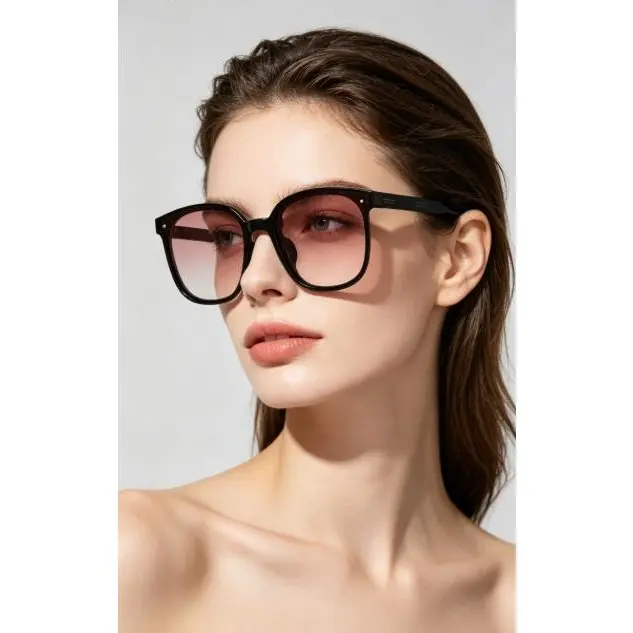 Women's Foldable Square Polarized Sunglasses - Ultra-Light Mini Fold, Trendy Gradient Lens, UV Protection, Stylish, Unisex, Casual Wear, with Portable Storage Case, Square Shape, Driving / Ootd, Sun Protection