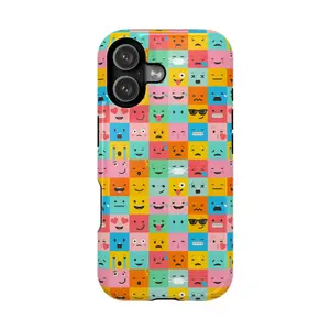 Happy Faces Phone Case, Cute Emoji Protection Case, Colorful Mobile Cover.