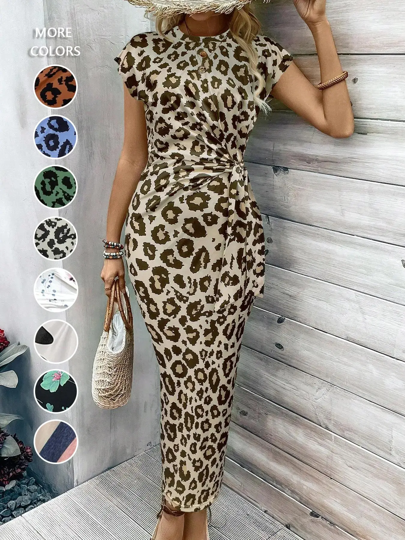 leopard print bridesmaid dresses Leopard Maxi Dress With Cut Outs main image 1