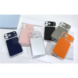 DarlingCase Slim Shockproof Clear Phone Case with Solid Color Panel Big Window Camera Protection IPhone Case | Transparent Border for IPhone 17/16 Pro Max / 15 Pro Max | Slim & Gift for Girls