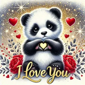 5D DIY Full Drill Round Diamond Painting - Diamond Art Kit Panda, Red Rose, Heart Mosaic, Canvas, Handicraft - DIY Decor, Home Wall Art, Suitable for Halloween and Christmas, Birthday and Anniversary Gifts, Diamond Painting Kits