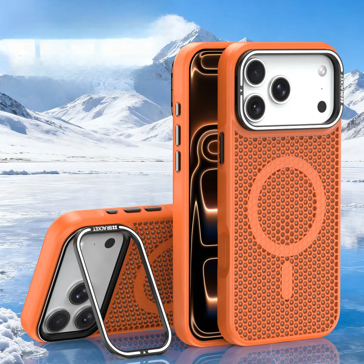 Phone Case - . It Features a Magnetic Lens Holder And a Honeycomb Cooling Design, Compatible with Apple Iphone 16 Pro Max And 17 Pro Max, As Well As Iphone 15, 14, 13