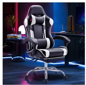 Ergonomic Gaming Chair With Headrest And Lumbar Pillow,Height Adjustable With 360°-Swivel Seat