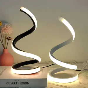 Modern Spiral LED Desk Lamp, Modern Computer Lamp - 3 Color Temperatures, Dimmable Brightness, USB-Powered, Button Control, Ideal for Living Room｜Bedroom｜Office Lighting, Atmosphere Lighting, Modern Mood Lighting, Perfect Gift