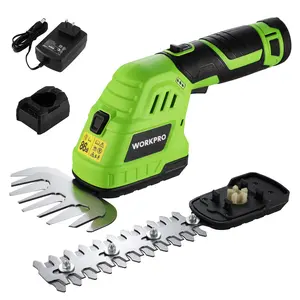 #JumpstartSale WORKPRO 12V Cordless Grass Shear & Shrubbery Trimmer - 2 in 1 Handheld Hedge Trimmer, Electric Grass Trimmer Hedge Shears/Grass Cutter with 2.0Ah Rechargeable Lithium-Ion Battery &1 Hour Fast Charger