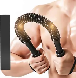 Power Twister Bar Heavy Duty 40-110lb Resistance Arm Exercise Equipment Chest  Biceps and Arm  Strengthener  Gym Upper  Workout Bar (Included 45-50lb Resistance Stretch Band)