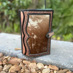 Cowhide tooled leather Bible or book cover