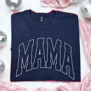 Mama Graphic T- Shirt- Cute Glitter Minimalist Mom Shirt, Everyday Outfit For Moms