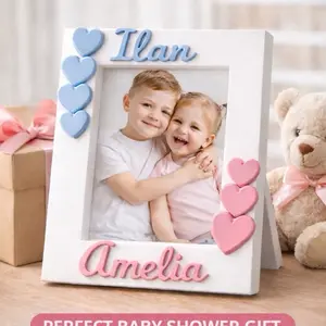 Personalized Baby Name Photo Frame | Custom 3D Printed Kids Frame | Baby Shower Gift | Nursery Decor