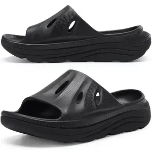 Unisex Adult Recovery Slides, Women and Men’s Plantar Fasciitis Thick Cushion Sandals with Arch Support, Orthotic Athletic Comfortable Lightweight Slippers for Indoor Outdoor