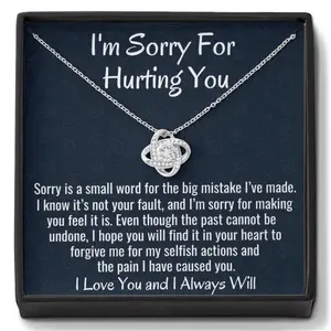Necklace + Gift Box With I am sorry for Hurting you Necklace ,Gift Box For Her, Girlfriend,Mom ,Daughter, On Valentine’s Day, Christmas,Anniversary, Birthday present