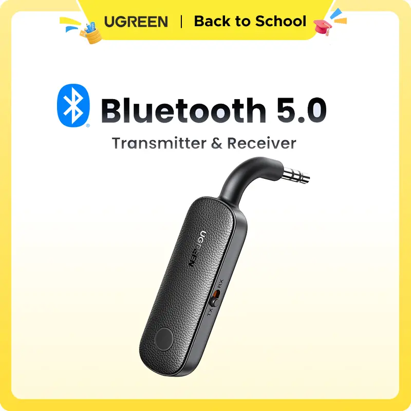 UGREEN Dual Mode Bluetooth Transmitter Receiver Adapter - Portable Plug-In Auto Accessories for 2 AirPods/BT Devices, Headphones, TV - tiktokshopbacktoschool