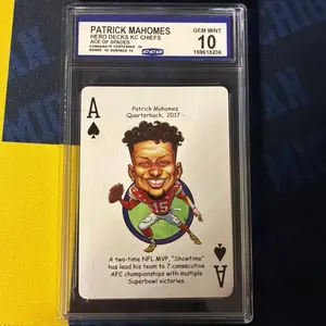 Patrick Mahomes Hero Decks KC Chiefs Gem Mint 10 Ace of Spades NFL MVP Card Graded Collectible Sports Trading Card