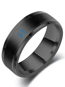 Automatic Color-Changing Temperature Ring for Men, Korean Style Titanium Steel Couple Ring, Fashionable Body Temperature Display
